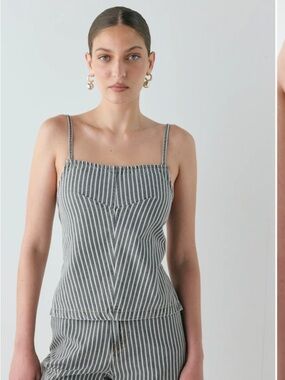 VRG GRL Striped Grey Spaghetti Strap Tank Top - Women's